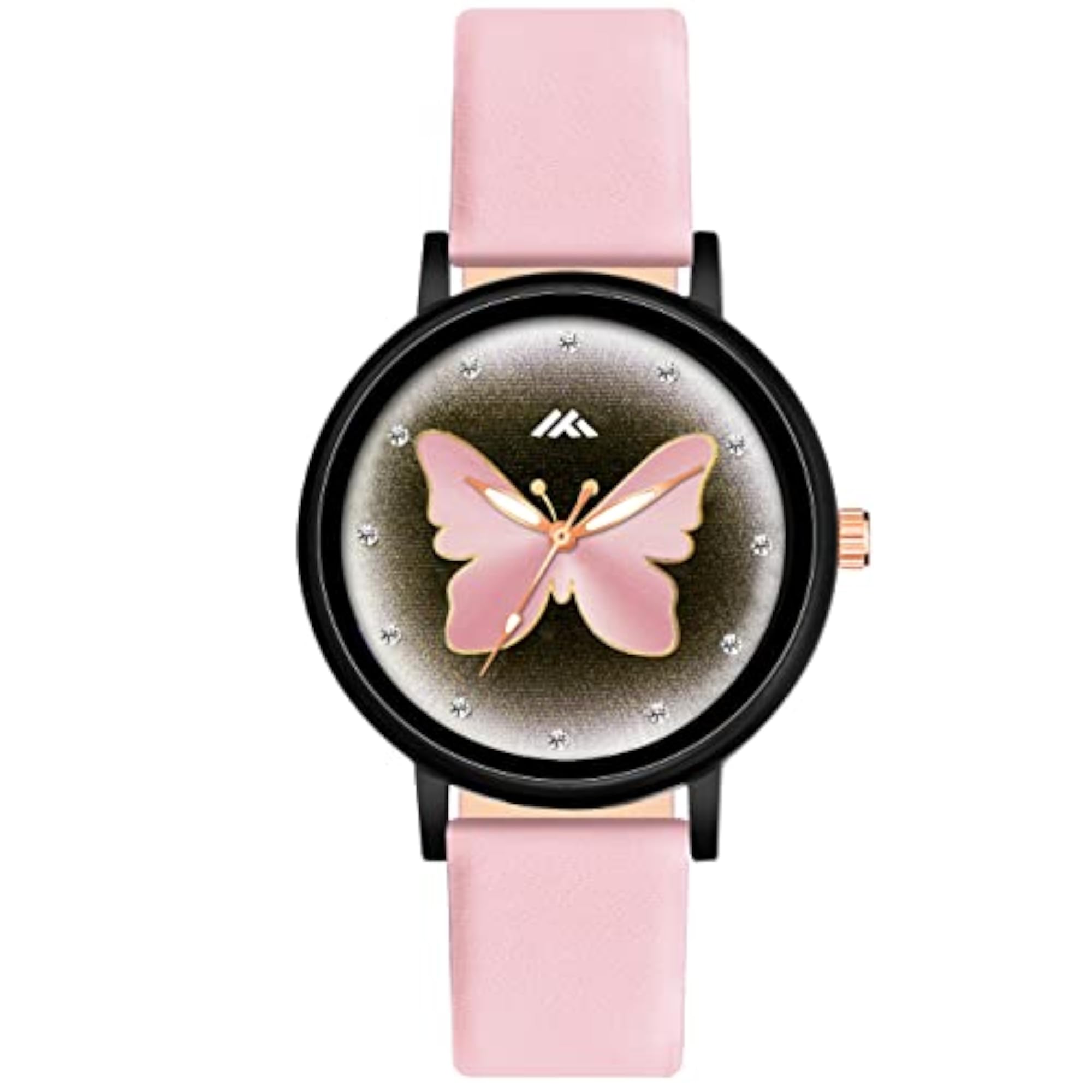 Black Round Dial Women's Analog Wrist Watch